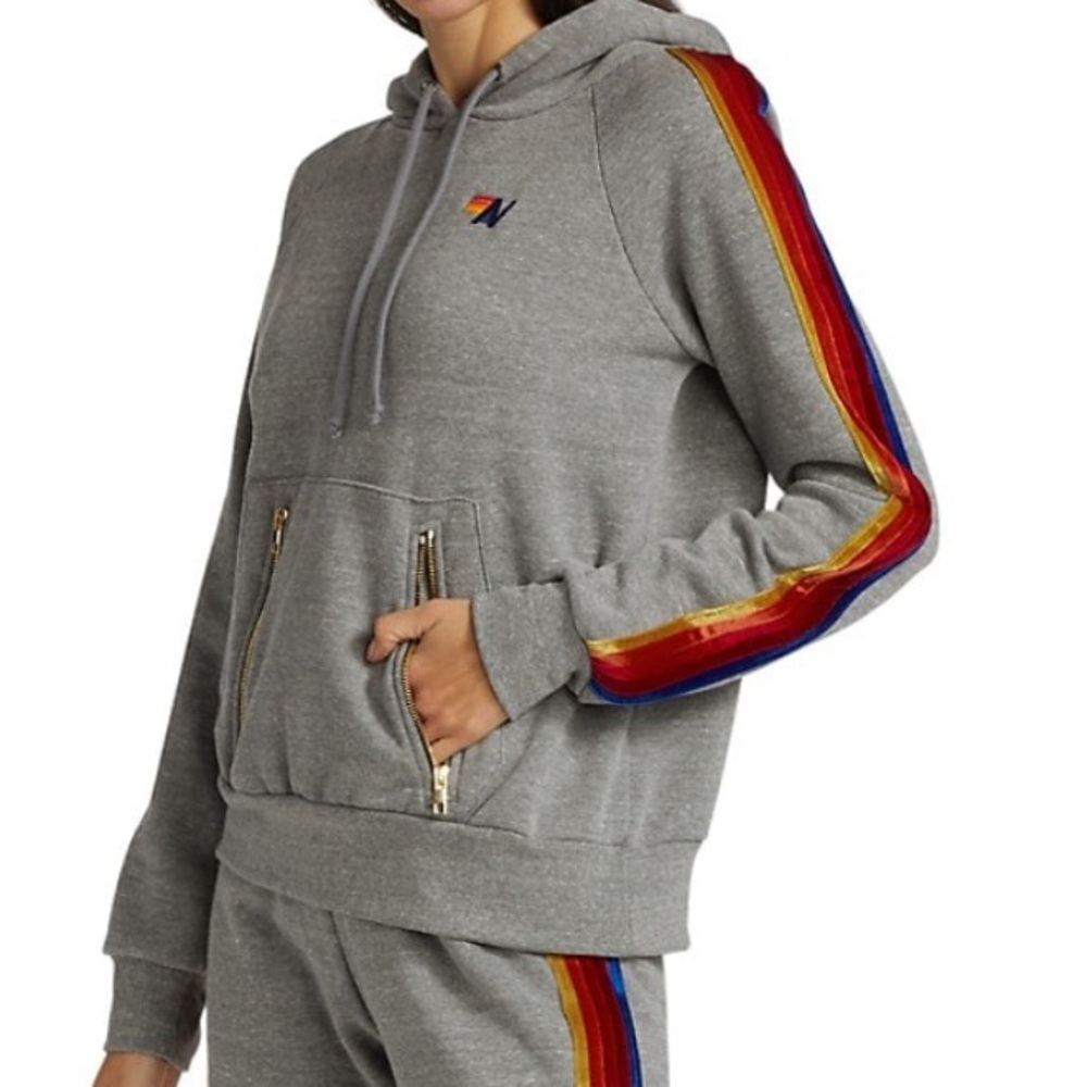 AVIATOR NATION Velvet Stripe Hoodie